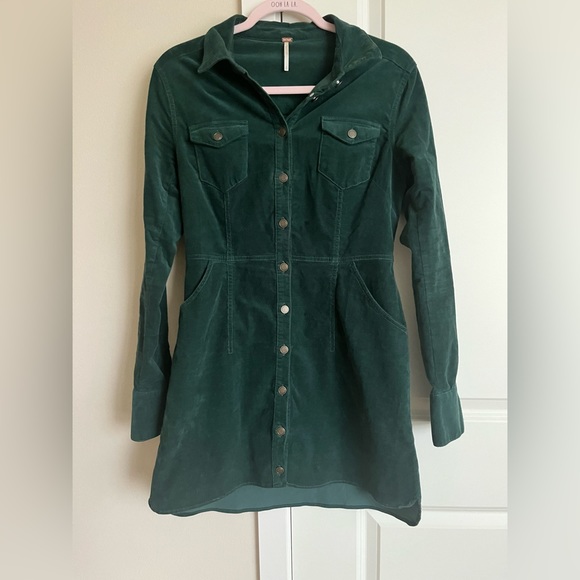 Free People Courderoy dress with brass buttons - Picture 1 of 3